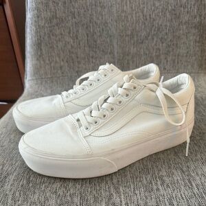 Vans white old skool platform size 9 women